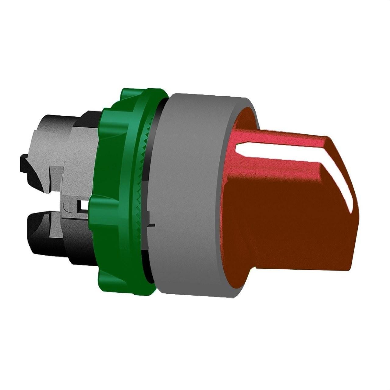 Schneider Electric - Cabeza selector XB5 roja 2 posiciones retorno a la izquierda gris