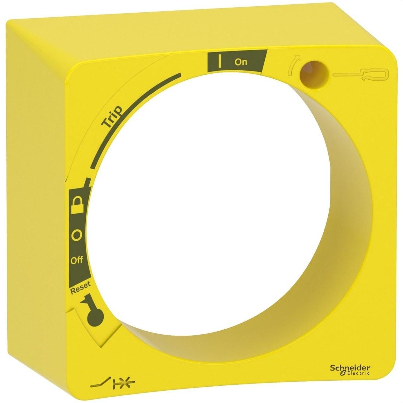 Schneider Electric - Cubierta protección maneta rotativa TeSys GV perfil alto amarillo