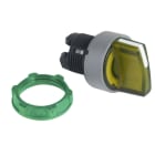 Schneider Electric - Cabeza selector de iluminación XB5 amarilla 3 posiciones retorno al centro gris