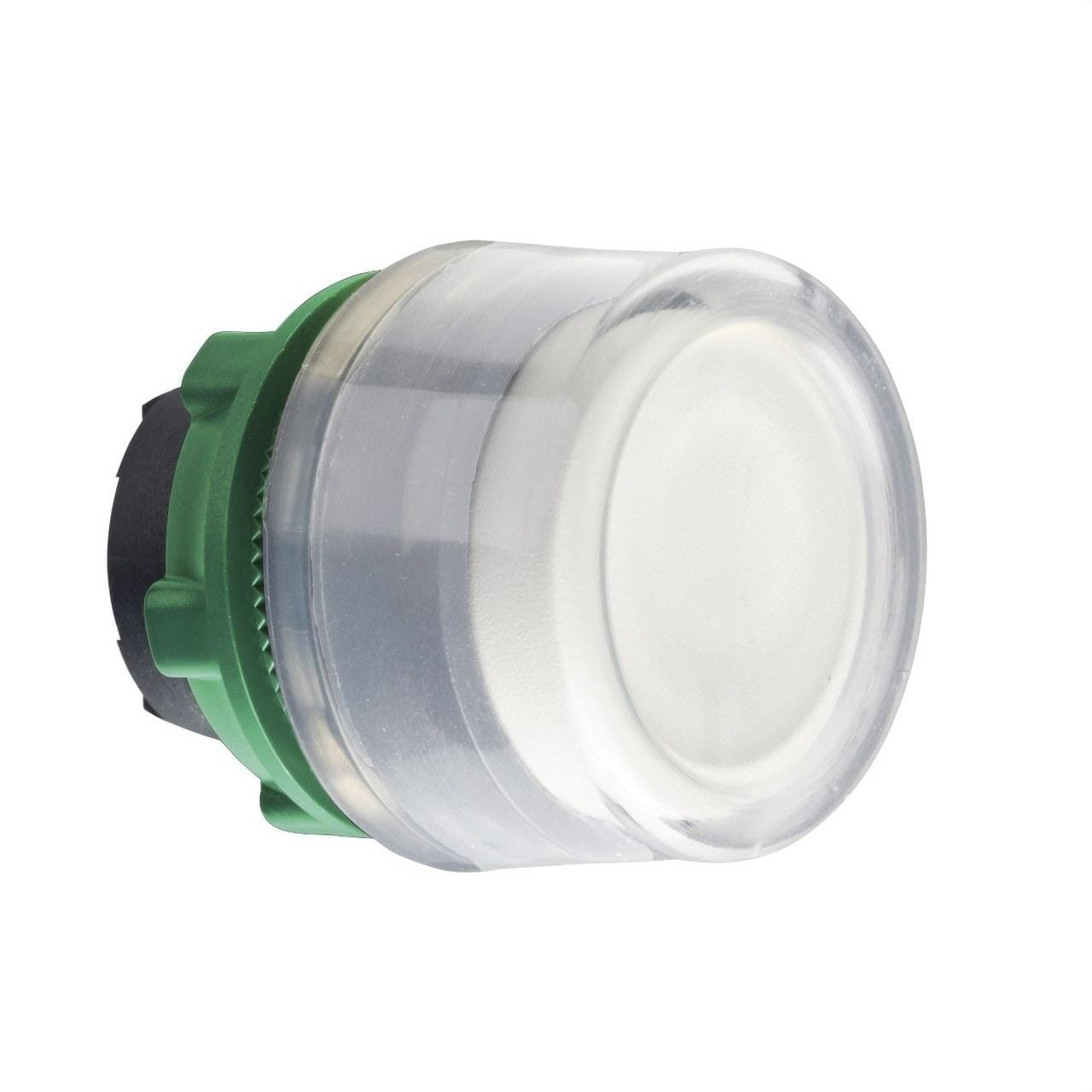 Schneider Electric - Cabeza pulsador XB5 blanco con capuchón transparente gris