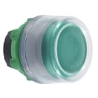 Schneider Electric - Cabeza pulsador XB5 verde con capuchón transparente gris