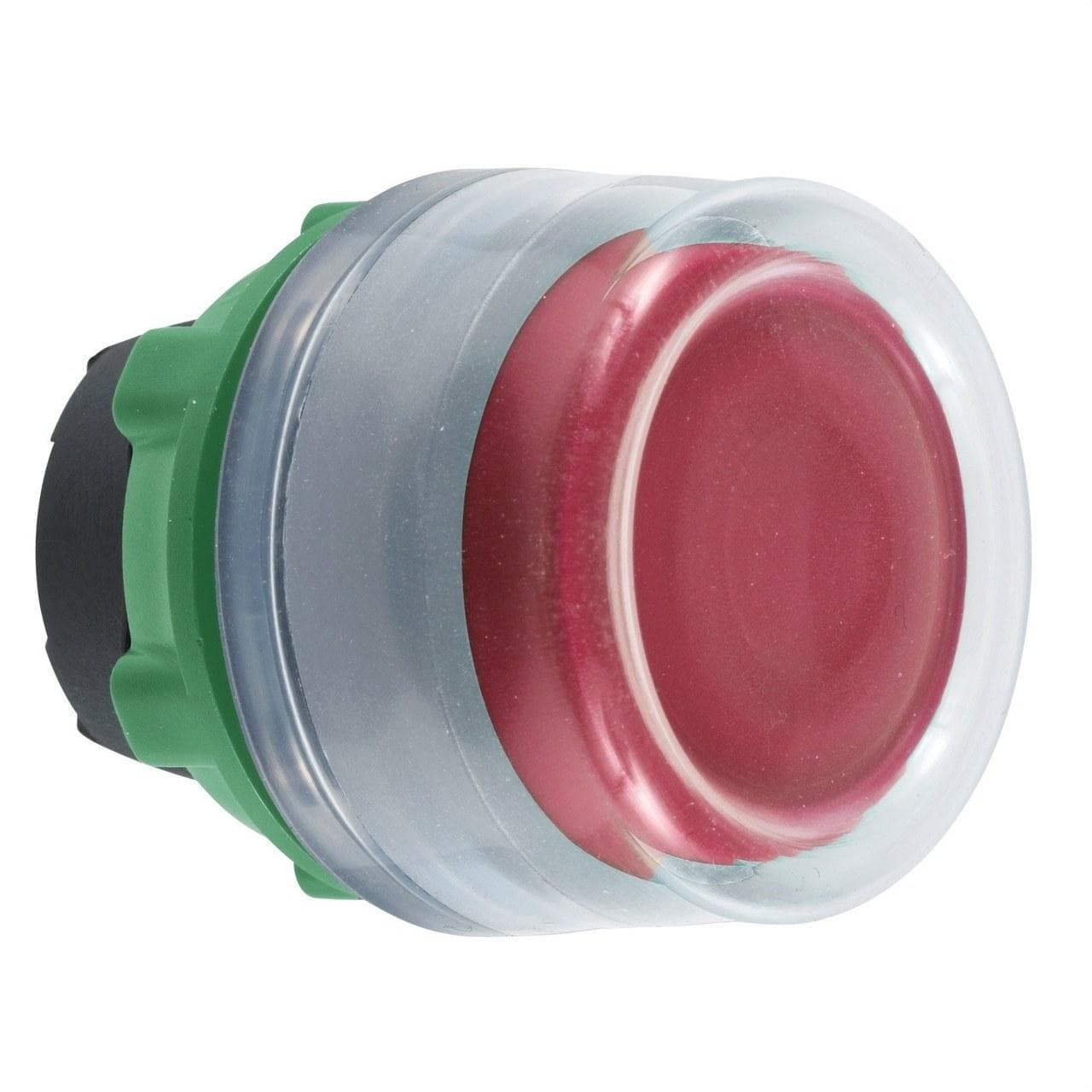 Schneider Electric - Cabeza pulsador XB5 rojo con capuchón transparente gris
