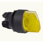 Schneider Electric - Cabeza selector luminoso amarillo 2 posiciones retorno izquierda bisel plástico