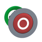 Schneider Electric - Cabeza pulsador XB5 montaje enrasado rojo con marcaje "O" gris