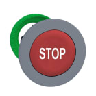 Schneider Electric - Cabeza pulsador XB5 montaje enrasado rojo con marcaje "STOP" gris