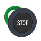 Schneider Electric - Cabeza pulsador XB5 montaje enrasado negro con marcaje "STOP" blanco