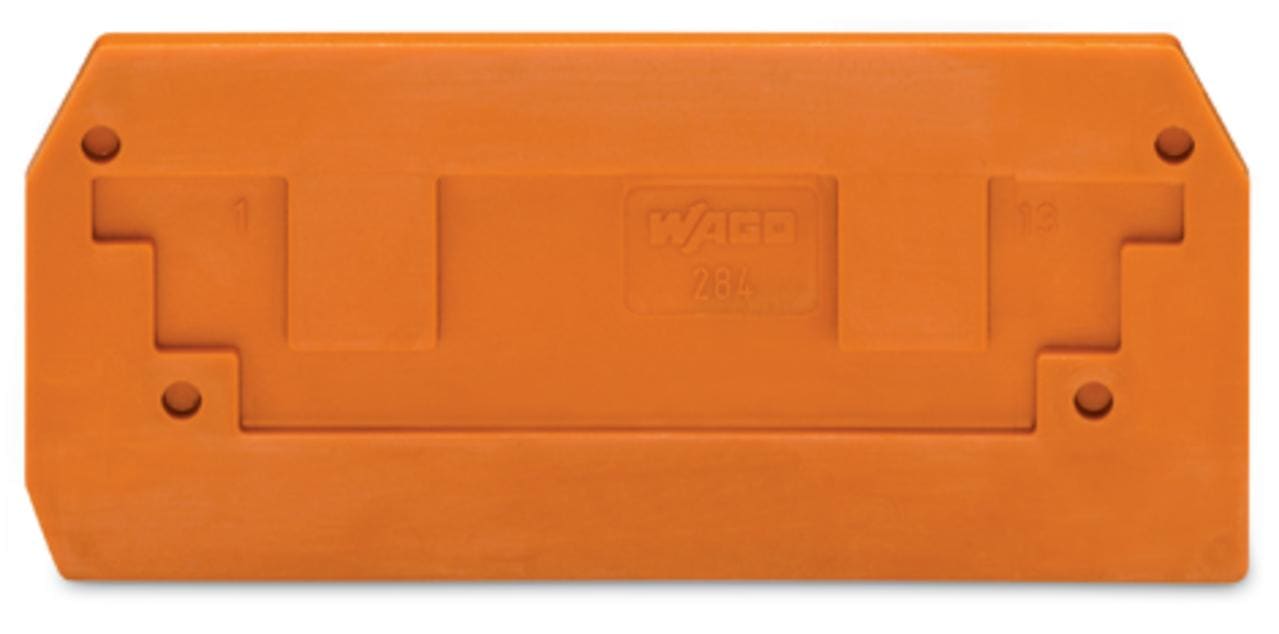 WAGO - Placa final intermedia Serie 284 78mm naranja