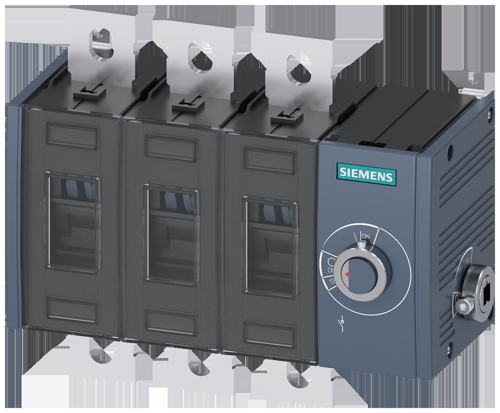 SIEMENS - Seccionador 500A tamaño 4 4 polos frontal izquierda sin maneta conexión plana