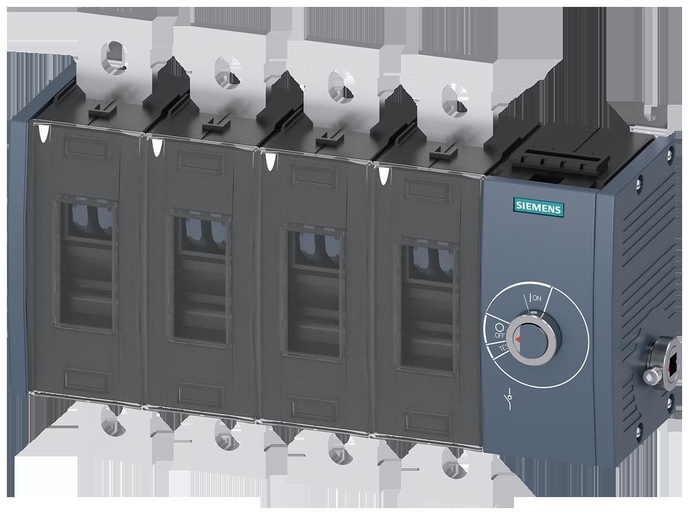 SIEMENS - Seccionador 1000A tamaño 5 3 polos frontal izquierda conexión plana gris