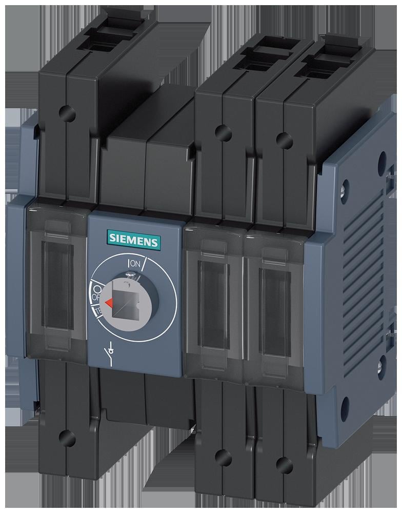SIEMENS - Seccionador 100A tamaño 2 3 polos frontal izquierdo conexión plana gris