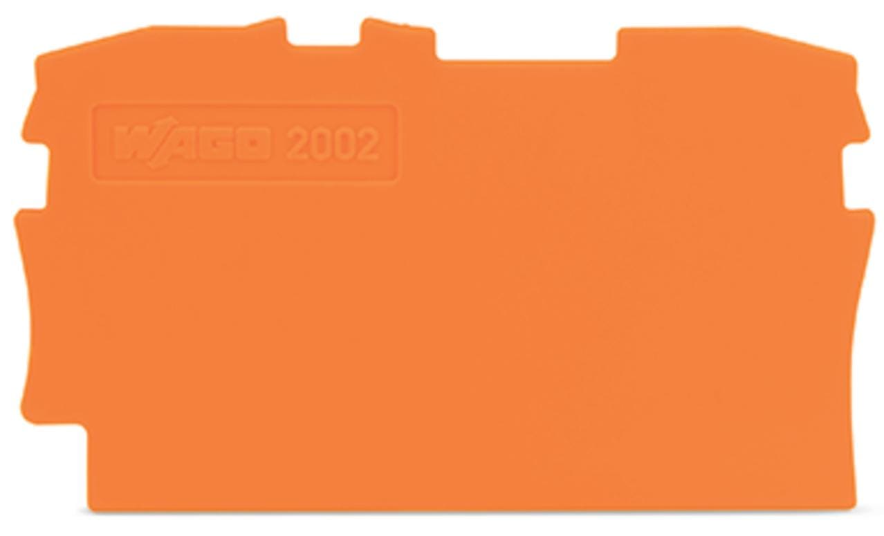 WAGO - Placa Serie 2002 final e intermedia de espesor 0,8mm 4x25 1,2g naranja