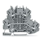 WAGO - Borna paso Serie 2002 4 conductores sin portaetiquetas gris