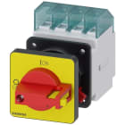 SIEMENS - Interruptor emergencia 4 polos frontal taladro central palanca rojo amarillo