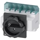 SIEMENS - Interruptor principal 6 polos frontal 4 taladros giratorio negro