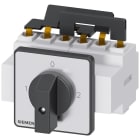 SIEMENS - Conmutador 3 polos frontal 4 taladros palanca negro