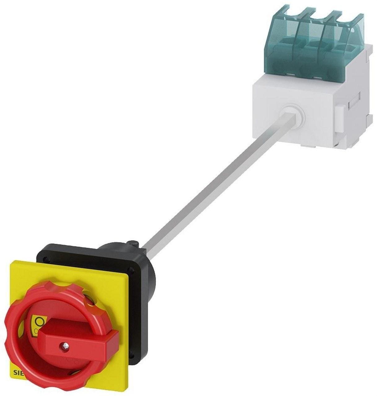 SIEMENS - Interruptor 3LD2 3 polos 25A orificio central base rojo / amarillo
