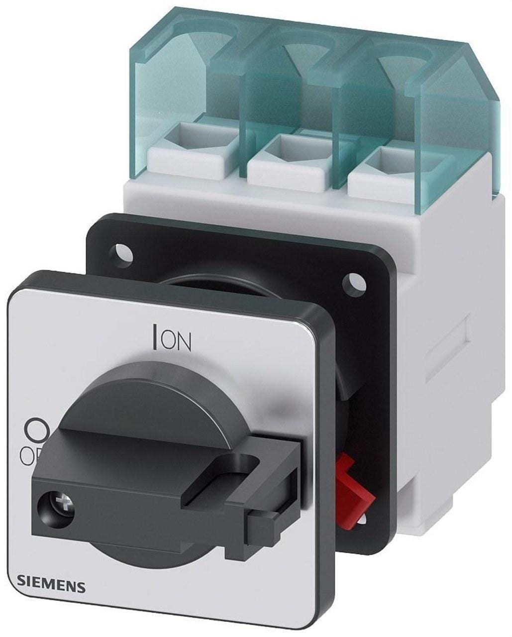 SIEMENS - Interruptor 3LD2 3 polos 25A orificio central frontal negro