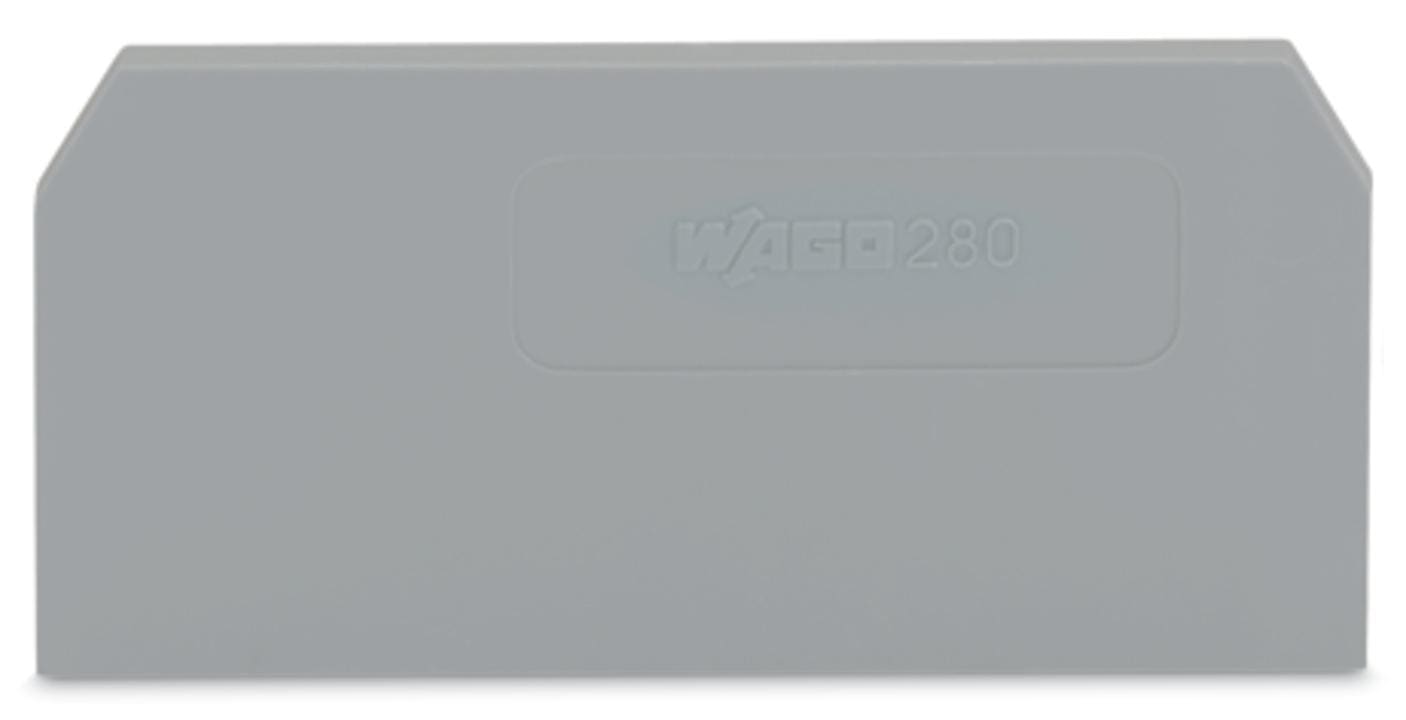 WAGO - Placa final intermedia Serie 280 para borna 2 conductores gris
