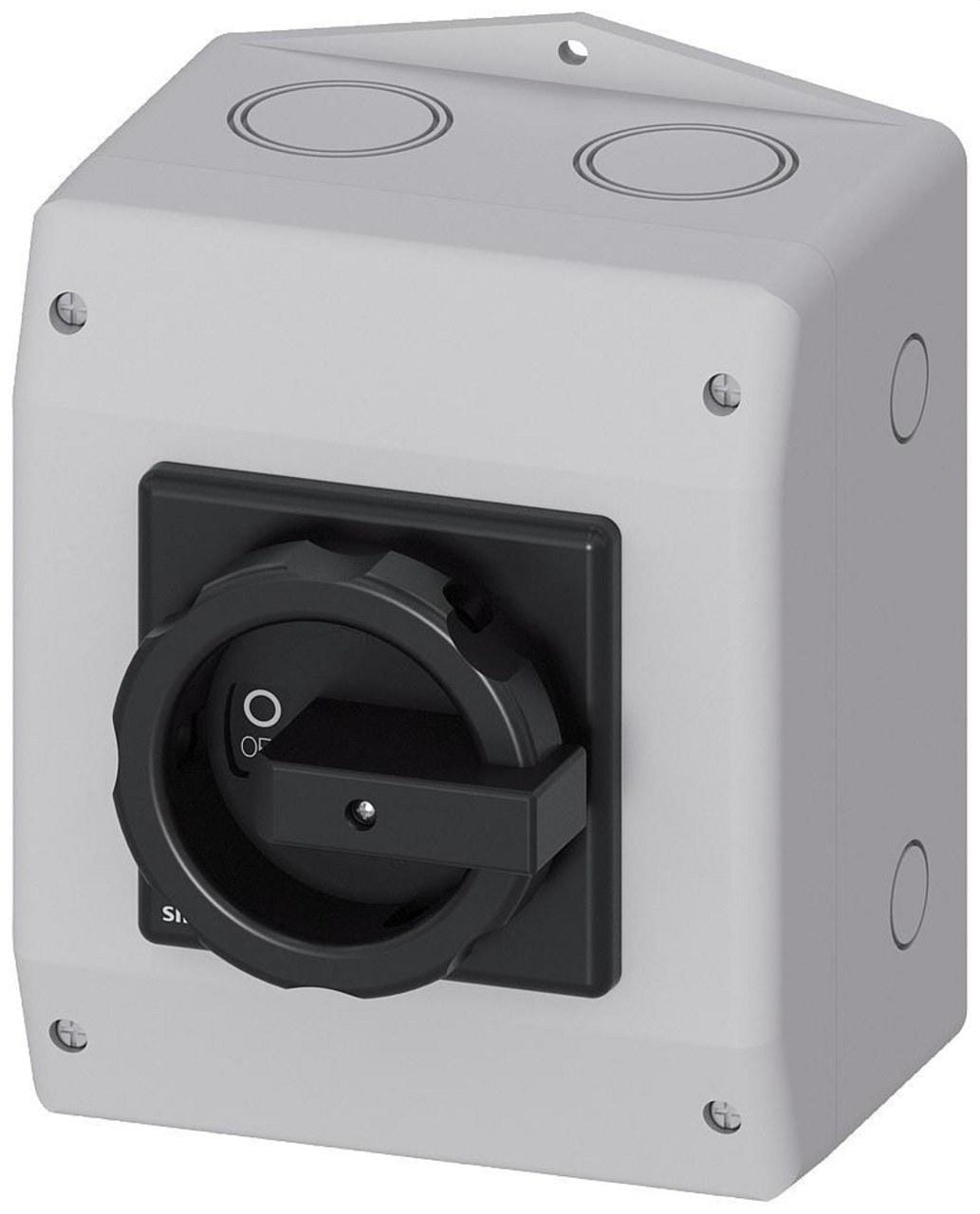 SIEMENS - Interruptor principal 6 polos 1 borne IP65 giratorio negro
