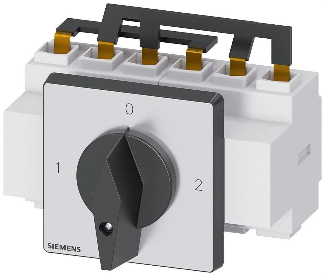 SIEMENS - Conmutador 3 polos frontal 4 taladros palanca negro