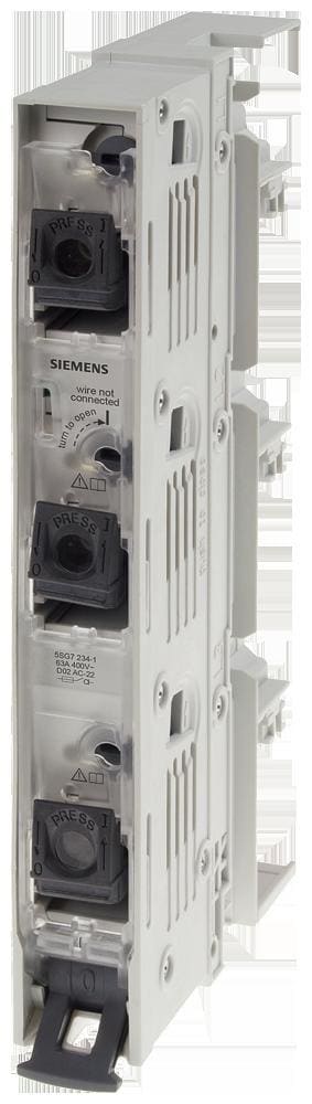 SIEMENS - Interruptor principal, 3 polos, Iu 16A, 1NA+1NC, accionamiento giratorio rojo / amarillo 66x66mm, 400V 7,5kW, fijación frontal en taladro