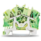WAGO - Borna tierra Serie 2002 3 conductores verde amarillo
