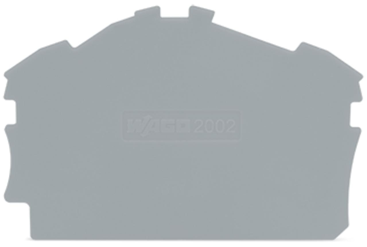 WAGO - Placa final intermedia Serie 2002 borna 3/4 conductores gris