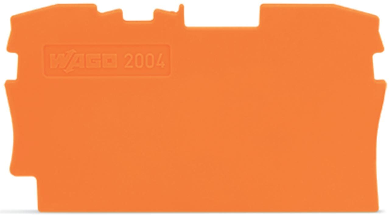 WAGO - Placa final intermedia Serie 2004 para borna 2 conductores naranja