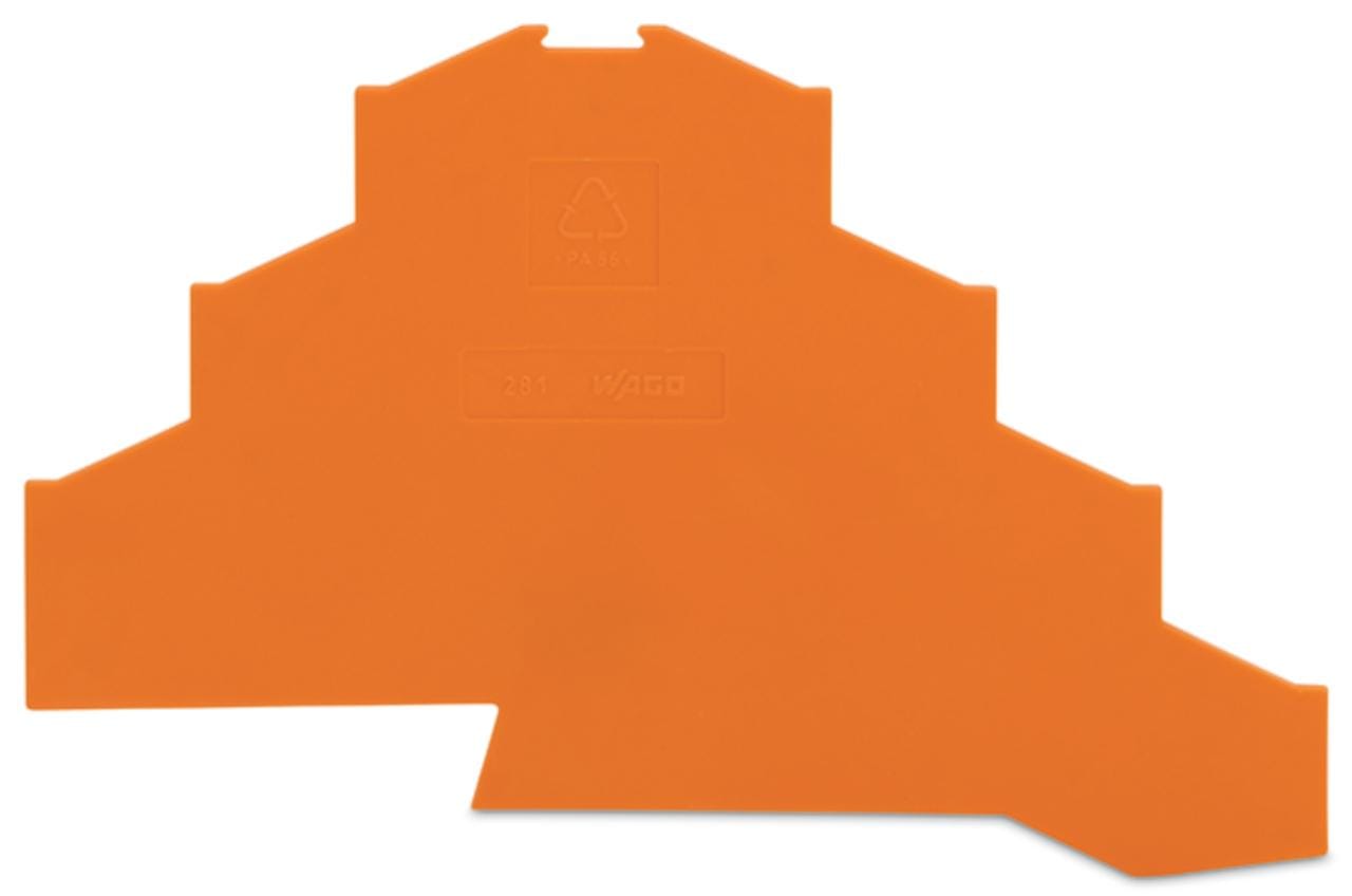 WAGO - Placa final intermedia Serie 281 100mm naranja