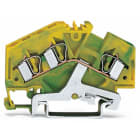 WAGO - Borna de tierra para 3 conductores 4mm² verde / amarillo