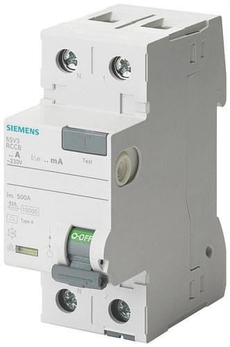 SIEMENS - Interruptor diferencial 5SV 70mm clase-A 2 polos 25A 300mA
