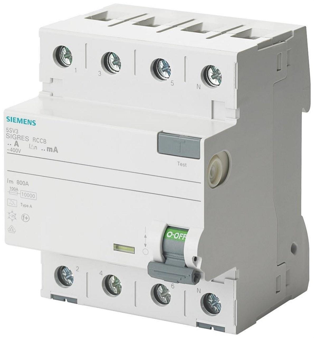 SIEMENS - Interruptor diferencial tipo-A 80A 3+neutro 300mA 400V 4 módulos
