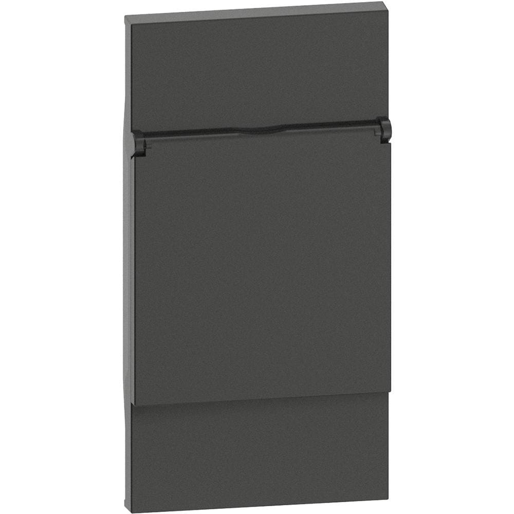 BTICINO - Frontal con tapa base de corriente Living Now - Dark - 2 módulos