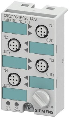 SIEMENS - MOD. COMPACTO AS-INTERFACE K45, ESCLAVO A/B (ESPEC. 3.0), IP67 DIGITAL, 4X(1ED/1SD), MAX. 200MA P.TO
