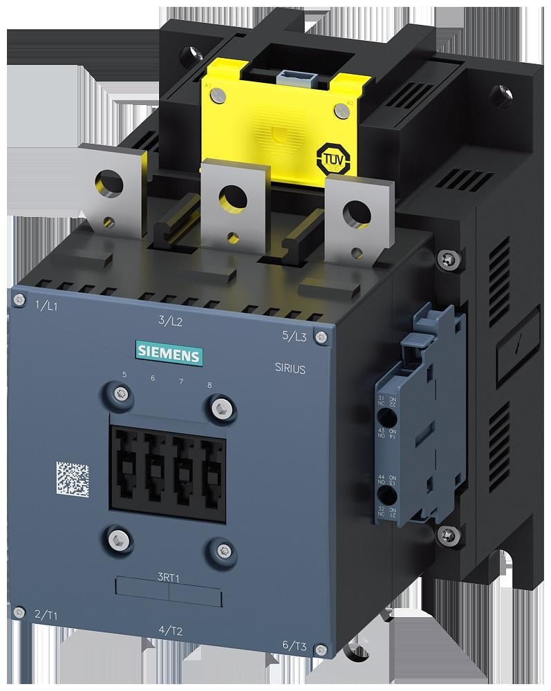 SIEMENS - Contactor AC3, 110kW/400V, bobina AC 50/60Hz, DC 200...277V, entrada PLC F 24V DC, 3 polos, tamaño S10