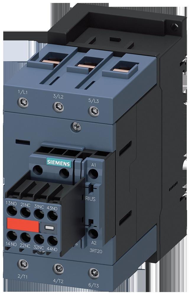 SIEMENS - Contactor AC3, 37kW/400V, 2NA+2NC, 230V AC 50Hz, 3 polos, 3NA, tamaño S3, con varistor e interruptor auxiliar