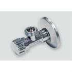 TIEMME - Llave de corte 3906C 1/2x1/2" con detentor y embellecedor sin tuerca cromado