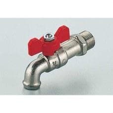 TIEMME - Grifo de esfera niquelado 2570 EOLO 1/2" con palanca de mariposa roja