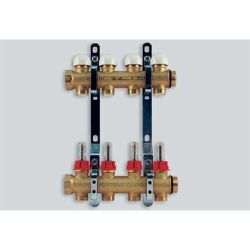 TIEMME - Colector de distribución 3049 FLOOR 1" 10 salidas 3/4"x18 con caudalimetro