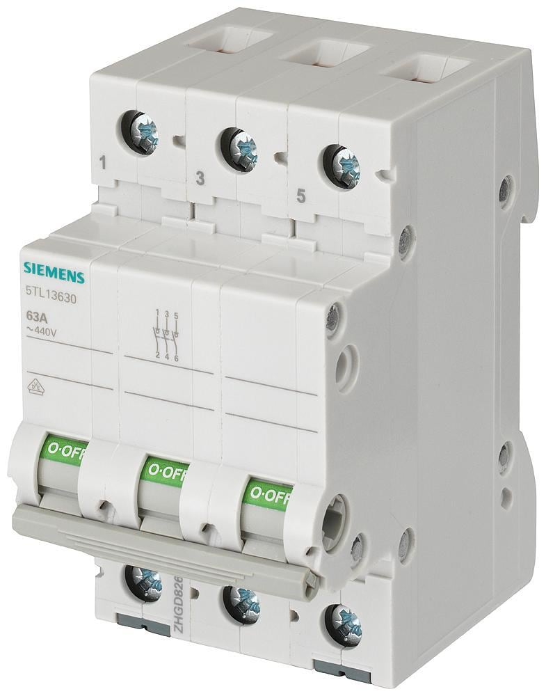SIEMENS - Interruptor 70mm 400V 3 módulos 35mm² 3 polos 40A