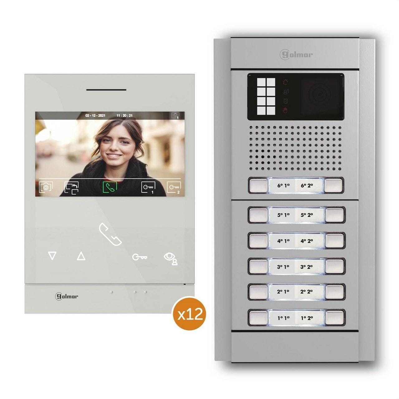 GOLMAR - KIT EDIFICIO VIDEO N5212/ART 4 LITE 12P