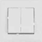 HAGER - Interruptor doble monobloc Lumina intense blanco polar