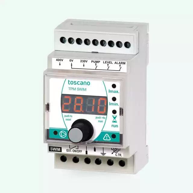 TOSCANO - Relé electrónico de protección contra sobrecarga / bajacarga fallo de fase y nivel, display, 0...40A, 230/400V AC módulo para ECO-Swim