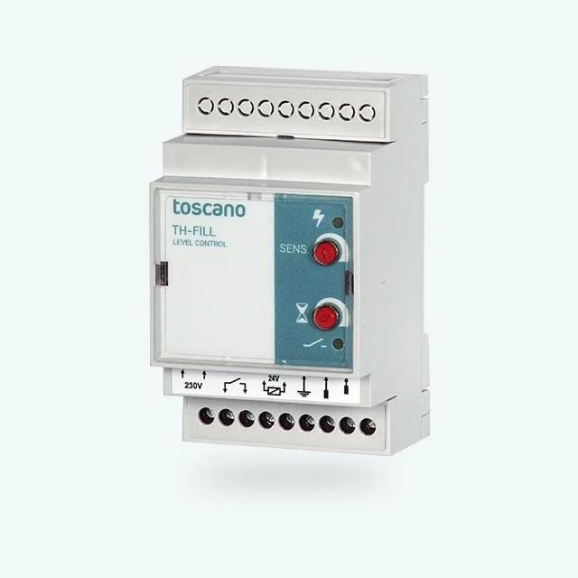 TOSCANO - Hidronivel para llenado de depósito controlado por electroválvula 24V AC 230V AC 2 sondas SN 1 salida a relé