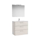 ROCA - Conjunto Victoria base+lavabo 800 fresno nórdico 3 cajones espejo aplique LED