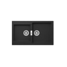 ROCA - Fregadero reversible 2 cubetas+2 orificios 860x500x200 negro