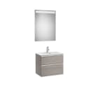 ROCA - Pack THE GAP Compact 600x380 roble city texturizado con UNIK THE GAP de dos cajones y espejo Eidos