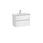 ROCA - Mueble UNIK THE GAP Compact 700x380 blanco de dos cajones y lavabo en color blanco