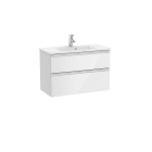 ROCA - Mueble UNIK THE GAP Compact 800x380 blanco de dos cajones y lavabo en color blanco