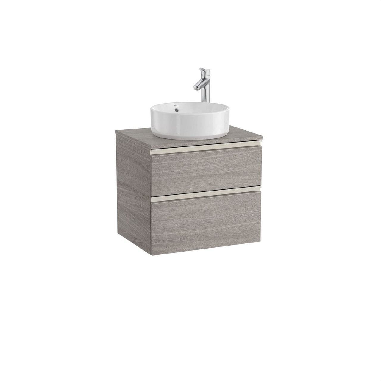 ROCA - Mueble THE GAP 600x460 roble city texturizado para lavabos de sobre encimera de dos cajones
